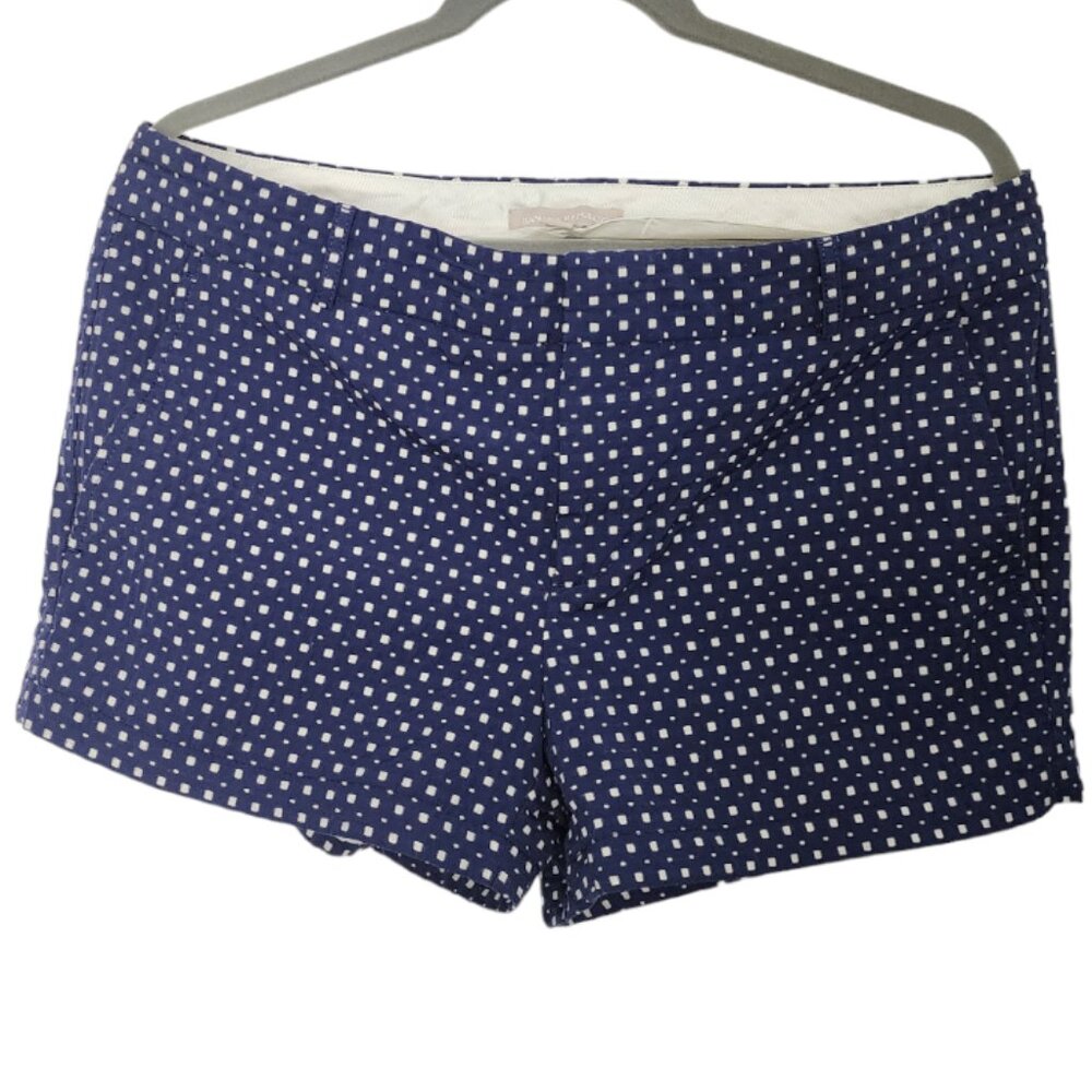 Sz 12 Banana Republic Shorts Navy and White Small Print Lined